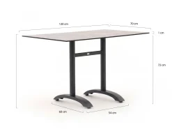 Bellagio Lisio tuintafel 120x70x73cm