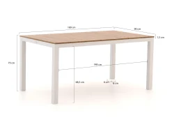 Bellagio Lugo/Fidenza 160cm dining tuinset 5-delig verstelbaar