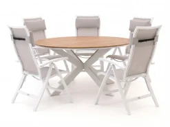 Bellagio Lugo/Fidenza ø149cm dining tuinset 6-delig verstelbaar