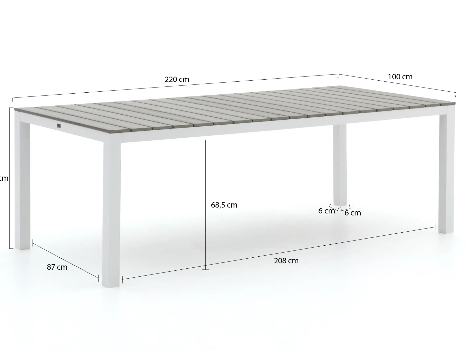 Bellagio Lugo/Fidenza 220cm dining tuinset 7-delig verstelbaar