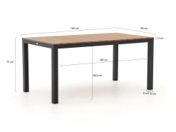 Bellagio Lugo/Fidenza 160cm dining tuinset 5-delig