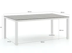 Bellagio Lugo/Fidenz 183cm dining tuinset 5-delig verstelbaar