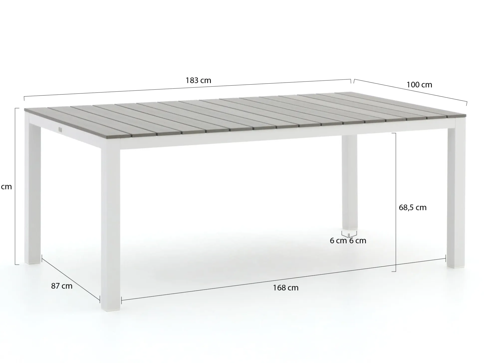 Bellagio Lugo/Fidenz 183cm dining tuinset 5-delig verstelbaar
