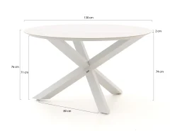 Bellagio Lugo/Lodola ø 130cm dining tuinset 5-delig verstelbaar