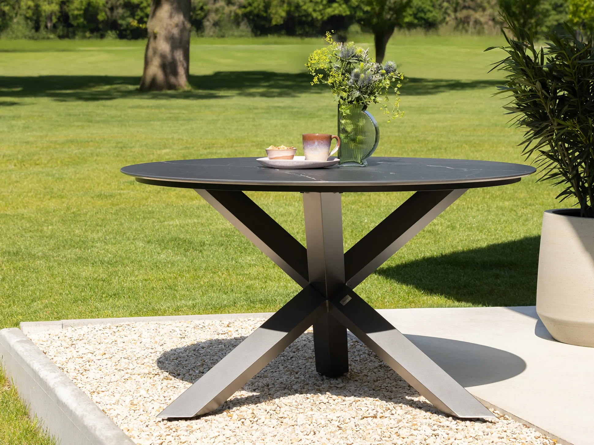 Bellagio Lugo/Lodola ø 130cm dining tuinset 5-delig stapelbaar