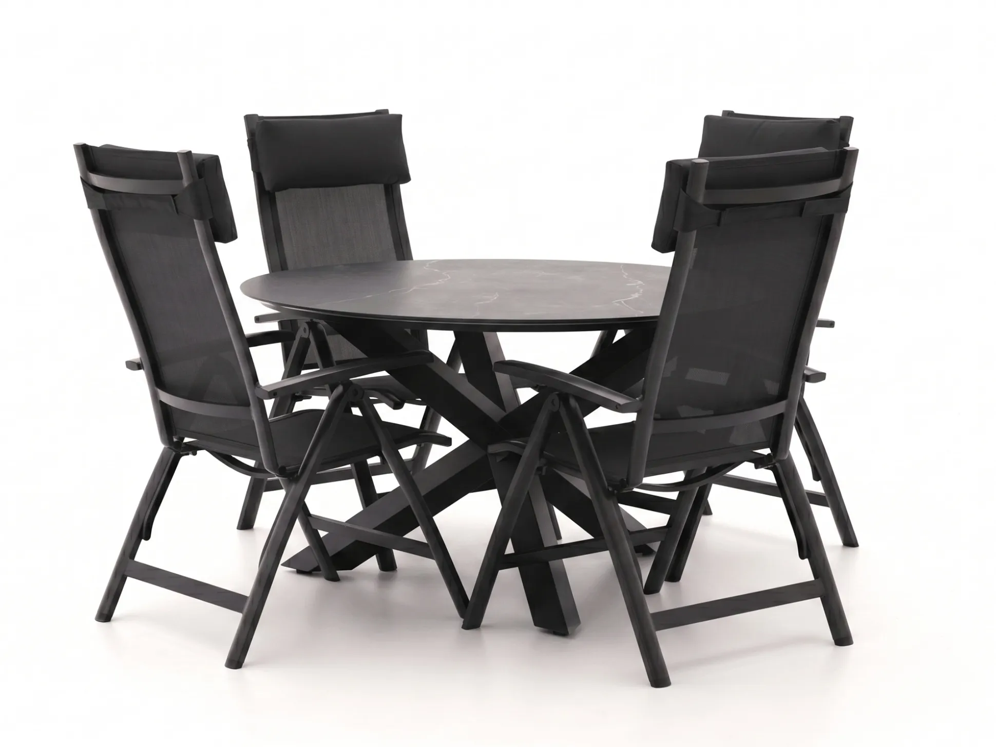 Bellagio Lugo/Lodola ø 130cm dining tuinset 5-delig verstelbaar