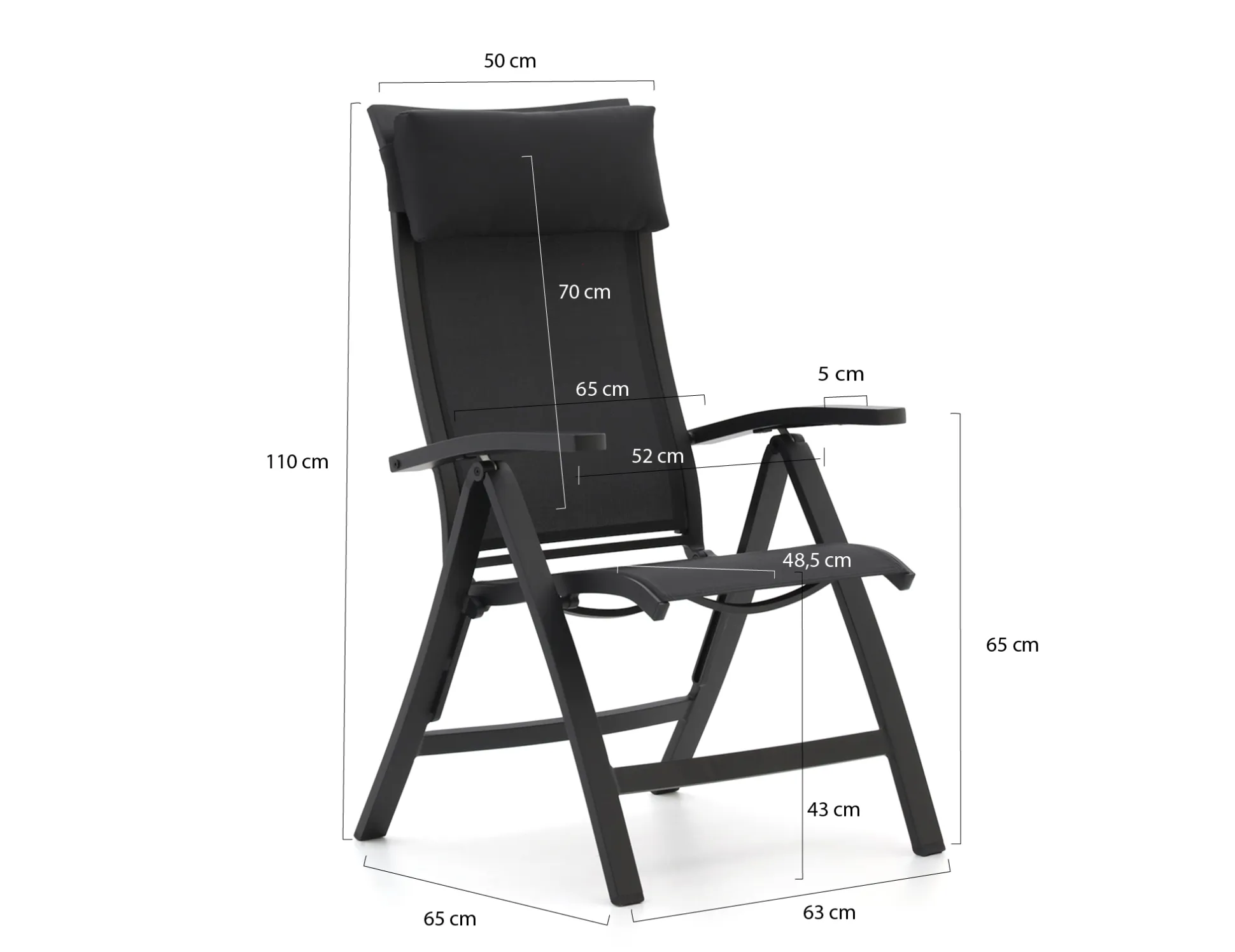 Bellagio Lugo/Lodola ø 130cm dining tuinset 5-delig verstelbaar