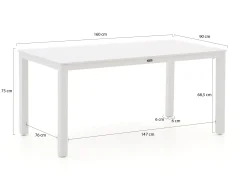 Bellagio Lugo/Menzano 160cm dining tuinset 5-delig verstelbaar