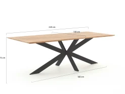 Bellagio Marudo/Furato 220cm dining tuinset 7-delig stapelbaar