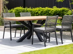 Bellagio Marudo/Induno Deens Ovaal 180cm dining tuinset 5-delig stapelbaar