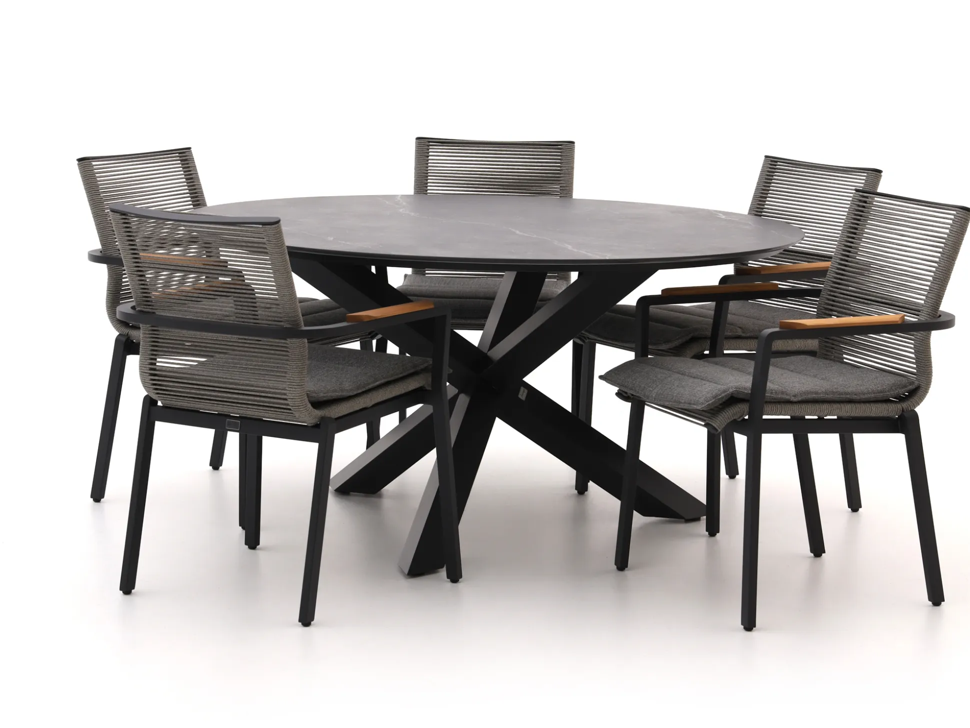 Bellagio Marudo/Lodola ø 150cm dining tuinset 6-delig stapelbaar