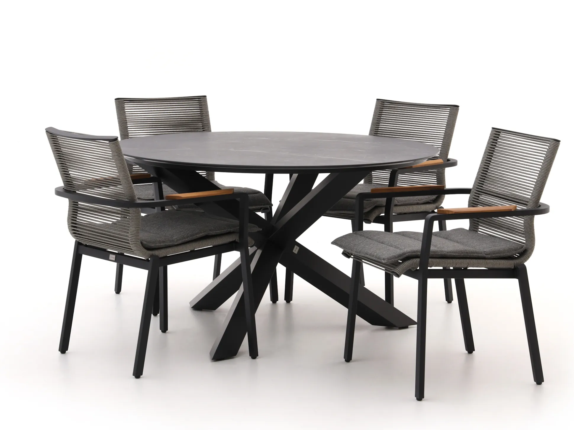 Bellagio Marudo/Lodola ø 130cm dining tuinset 5-delig stapelbaar