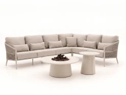 Bellagio Mineo/Cosidune hoek loungeset met vuurtafels 6-delig