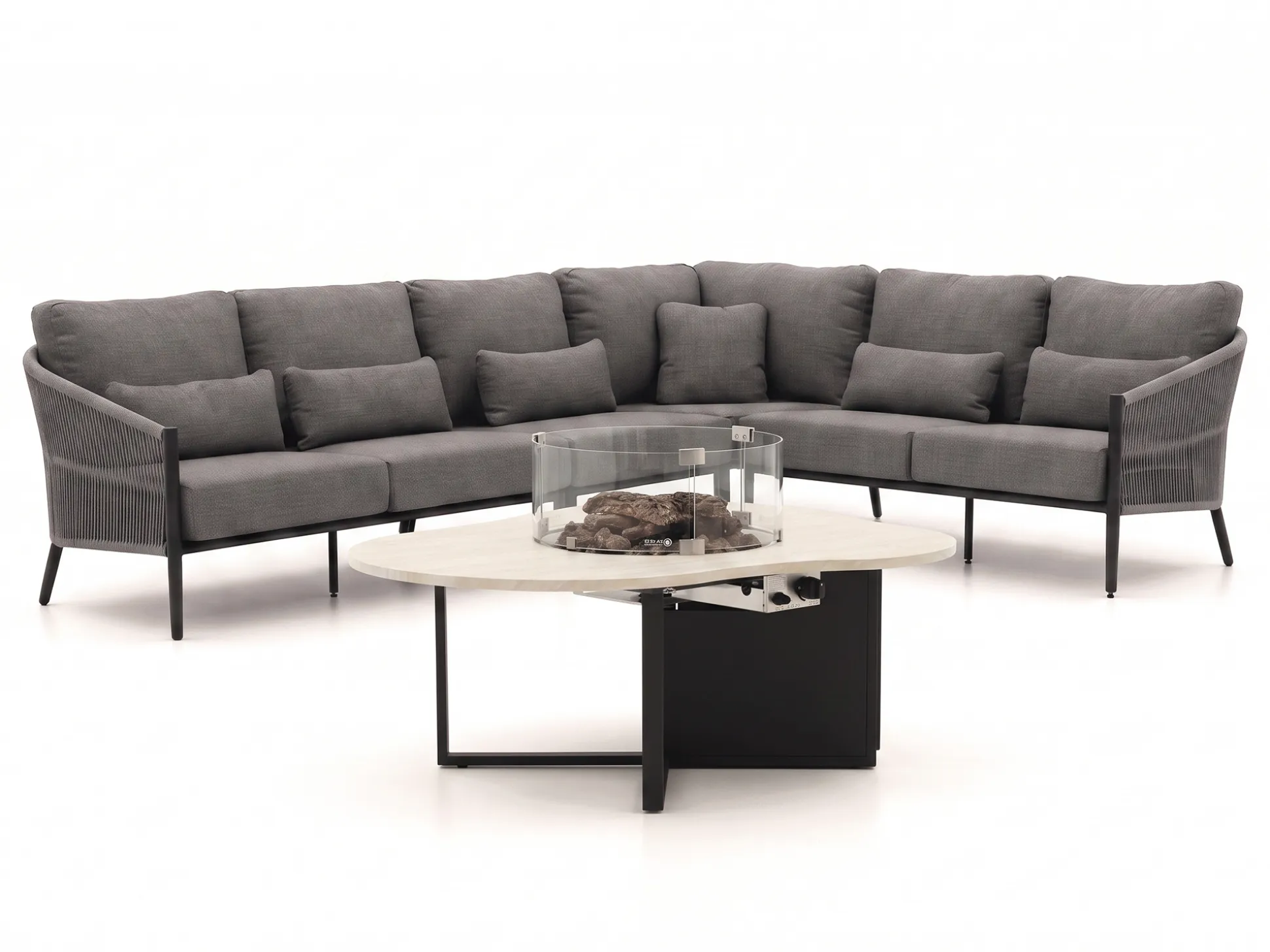 Bellagio Mineo/Cosiloft Novi hoek loungeset met vuurtafel 5-delig