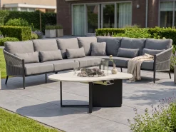 Bellagio Mineo/Cosiloft Novi hoek loungeset met vuurtafel 5-delig