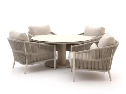Bellagio Mineo/La Fonte ø150cm low dining tuinset 5-delig