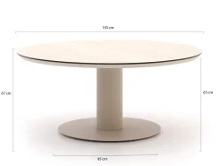 Bellagio Mineo/La Fonte ø150cm low dining tuinset 5-delig