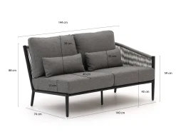 Bellagio Mineo loungemodule linker + rechterarm 144cm