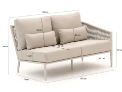 Bellagio Mineo loungemodule linker + rechterarm 144cm