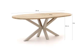 Bellagio Mineo/ROUGH-Y Ellips 240cm high dining tuinset 7-delig