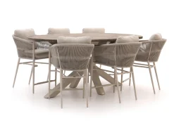 Bellagio Mineo/ROUGH-Y Ellips 240cm high dining tuinset 7-delig