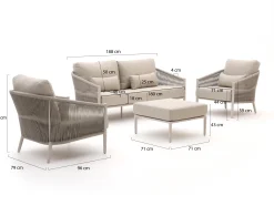 Bellagio Mineo stoel-bank loungeset 4-delig