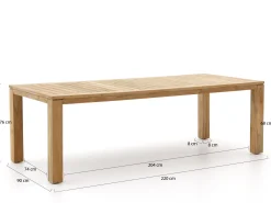 Bellagio Omodeo/Buxton 220cm dining tuinset 7-delig