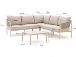 Bellagio Panaro hoek loungeset 4-delig