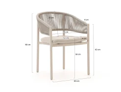Bellagio Panaro/Induno Deens Ovaal 180cm dining tuinset 5-delig stapelbaar