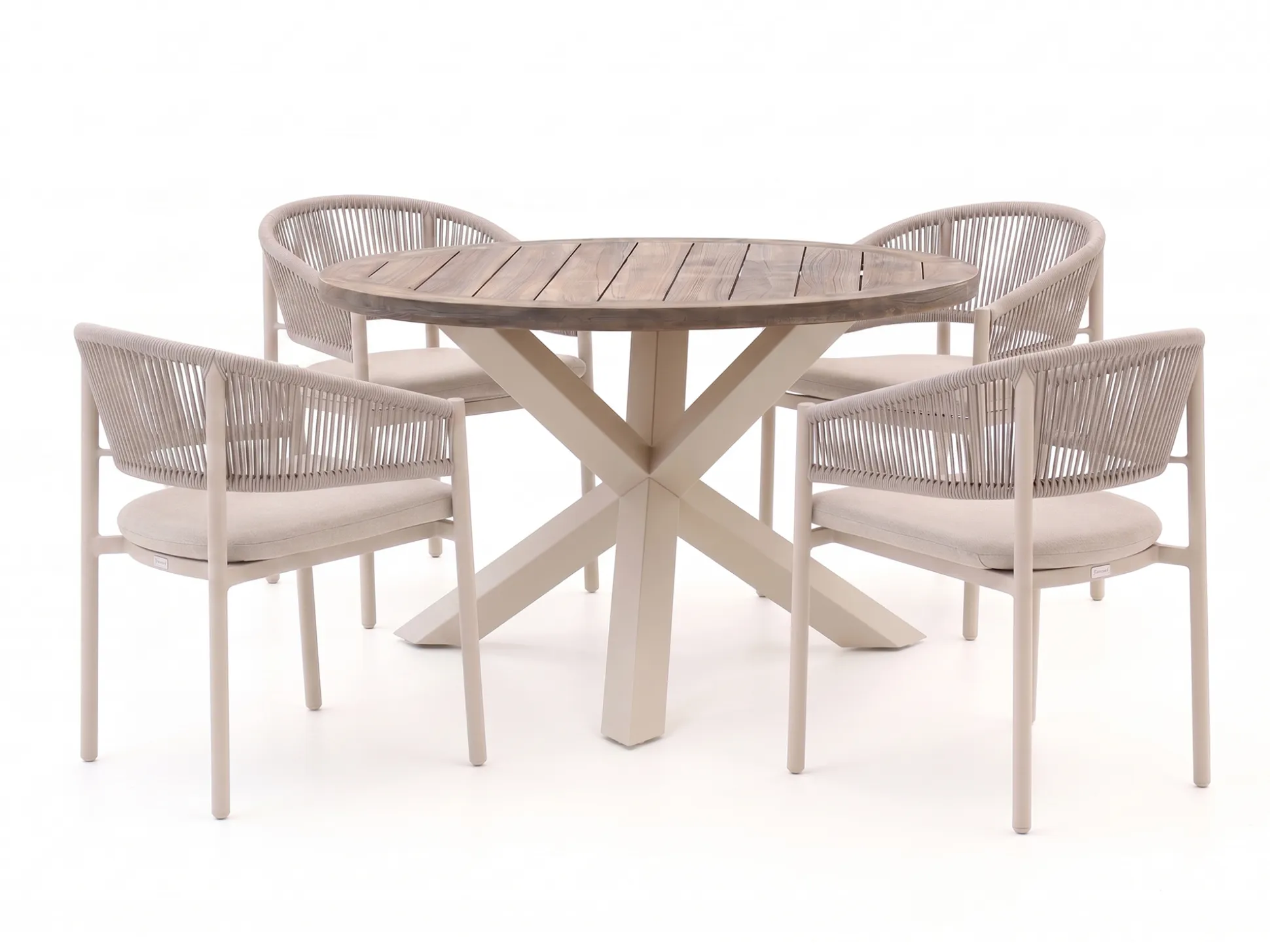 Bellagio Panaro/ROUGH-Y ø120cm dining tuinset 5-delig stapelbaar