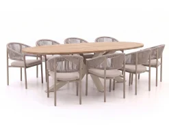 Bellagio Panaro/ROUGH-Y Ellips 280cm dining tuinset 9-delig stapelbaar