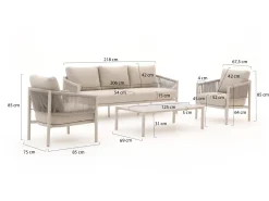 Bellagio Panaro stoel-bank loungeset 4-delig