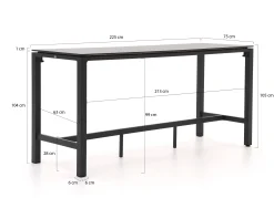 Bellagio Panaro/Trecenta 225cm barset 7-delig