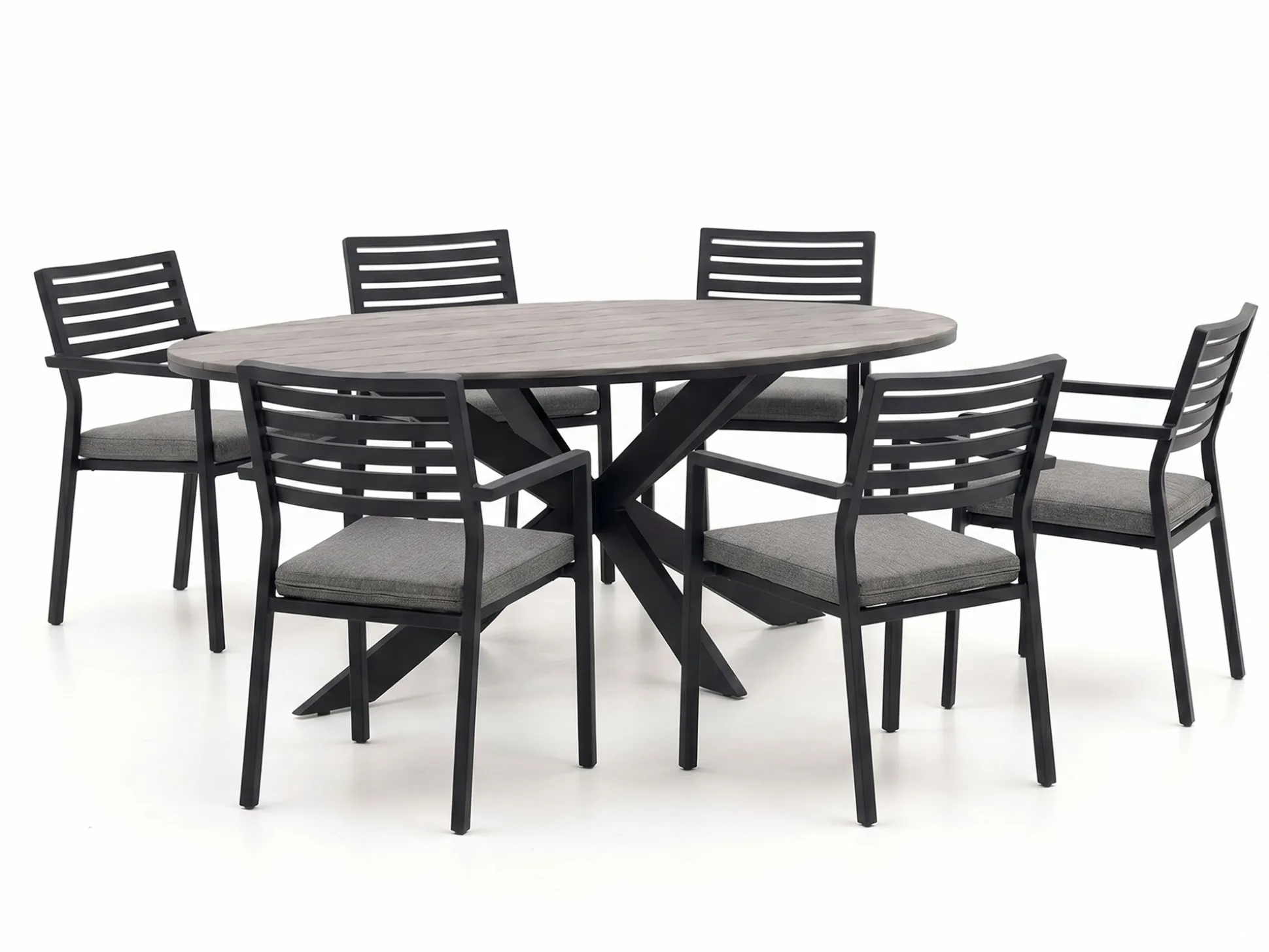 Bellagio Rumo/Fidenza ovaal 220cm dining tuinset 7-delig stapelbaar