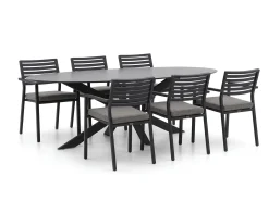 Bellagio Rumo/Furato ellips 200cm dining tuinset 7-delig stapelbaar