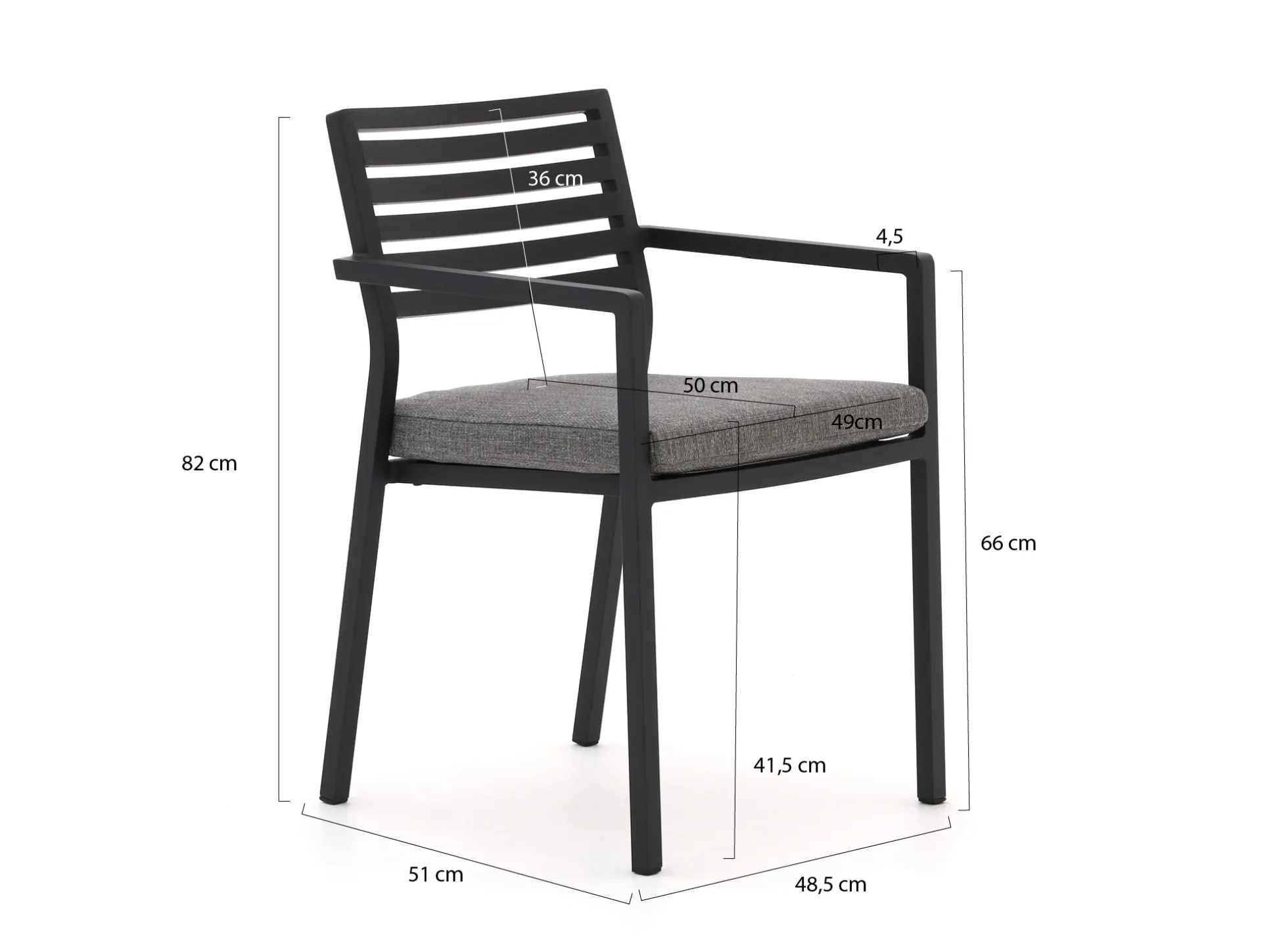 Bellagio Rumo/Menzano 160cm dining tuinset 5-delig stapelbaar