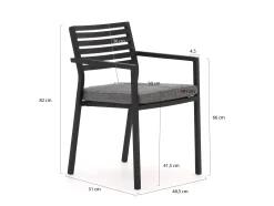 Bellagio Rumo/ROUGH-S 160cm dining tuinset 5-delig stapelbaar