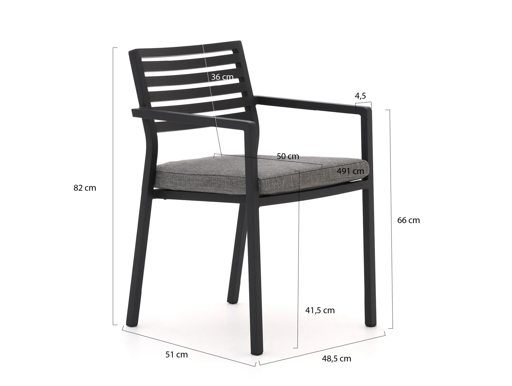 Bellagio Rumo/ROUGH-S 160cm dining tuinset 5-delig stapelbaar
