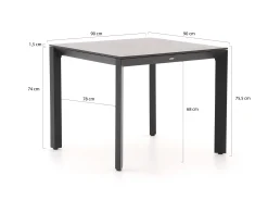 Bellagio Rumo/Sestino 90cm dining tuinset 3-delig stapelbaar