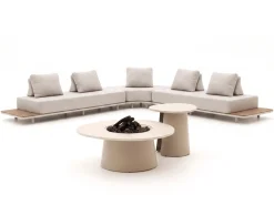 Bellagio San Lupo/Cosidune hoek loungeset met vuurtafels 5-delig