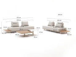 Bellagio San Lupo hoek loungeset 5-delig 4-zits