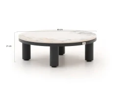 Bellagio Sarsina lounge tuintafelset ø85cm(h:27cm)/ø65cm (h:21cm)