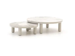 Bellagio Sarsina lounge tuintafelset ø85cm(h:27cm)/ø65cm (h:21cm)
