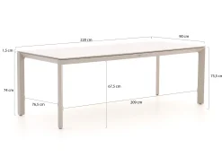 Bellagio Sestino dining tuintafel 220x90cm