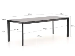 Bellagio Sestino dining tuintafel 220x90cm