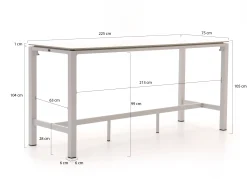 Bellagio Trecenta bartafel 225x75x105cm