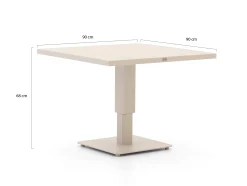 Bellagio Usini lounge/dining tuintafel 90x90x45/68cm verstelbaar