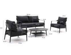Bellagio Valli stoel-bank loungeset 4-delig
