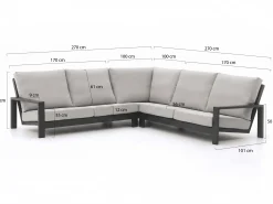 Bellagio Vezzano hoek loungeset 3-delig 5-zits