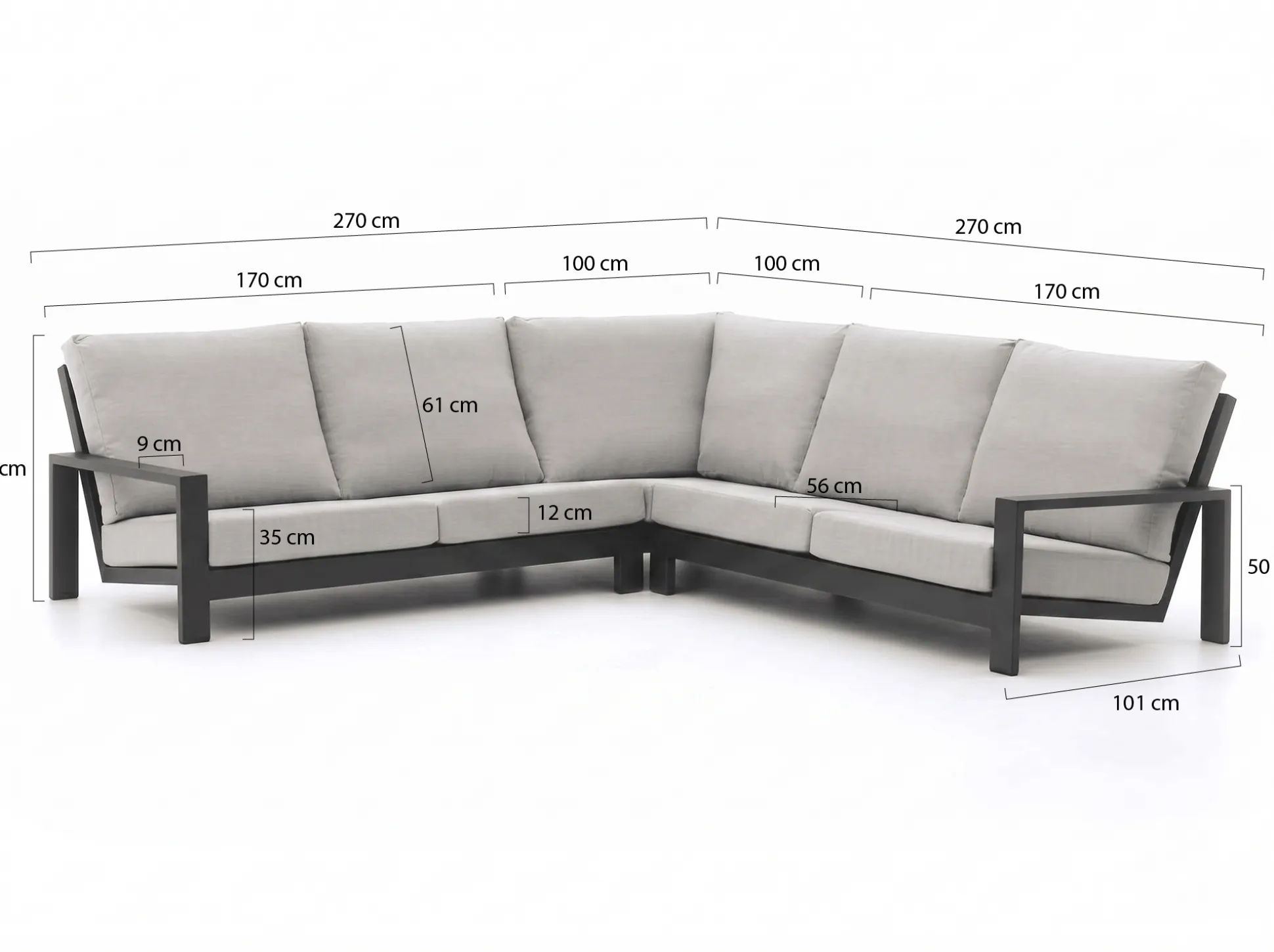 Bellagio Vezzano hoek loungeset 3-delig 5-zits